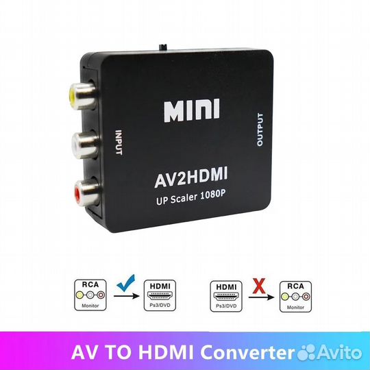 3х AV RCA (тюльпаны) - Hdmi, новый в упаковке