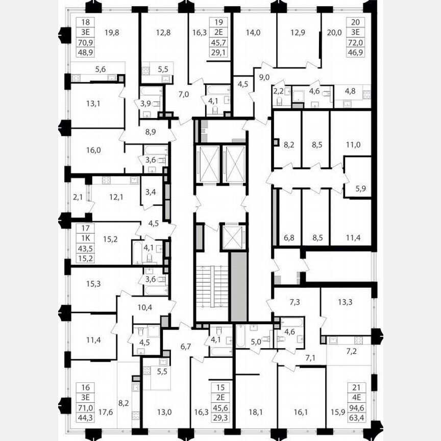 1-к. квартира, 41,4 м², 4/25 эт.