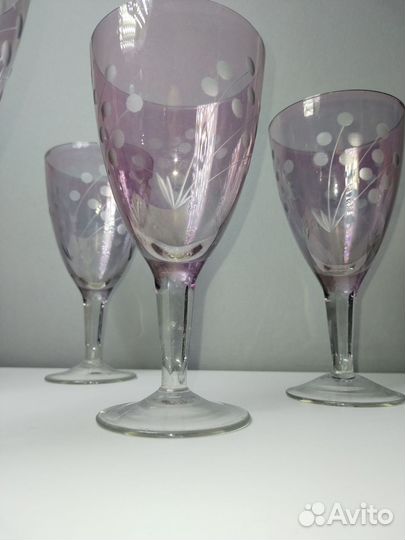 Фужеры марганцевое стекло СССР
