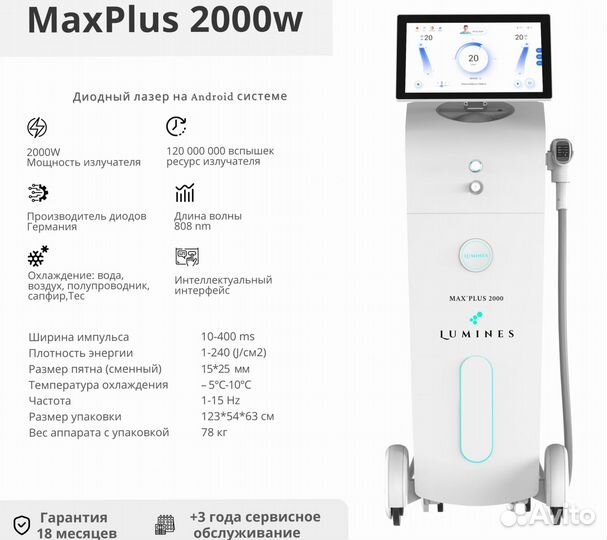Аппарат для эпиляции Lumines-M Макс Плюс 2000вт