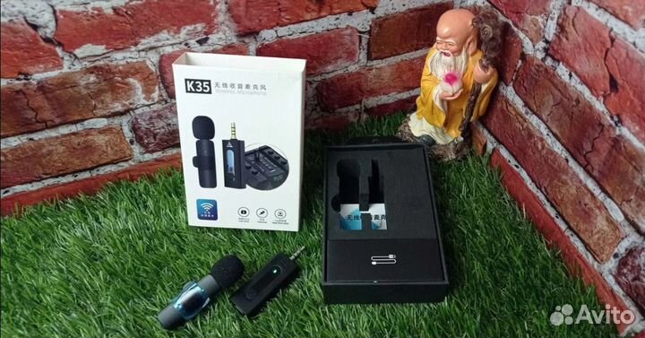 Микрофон петличный беспроводной для телефона+пк