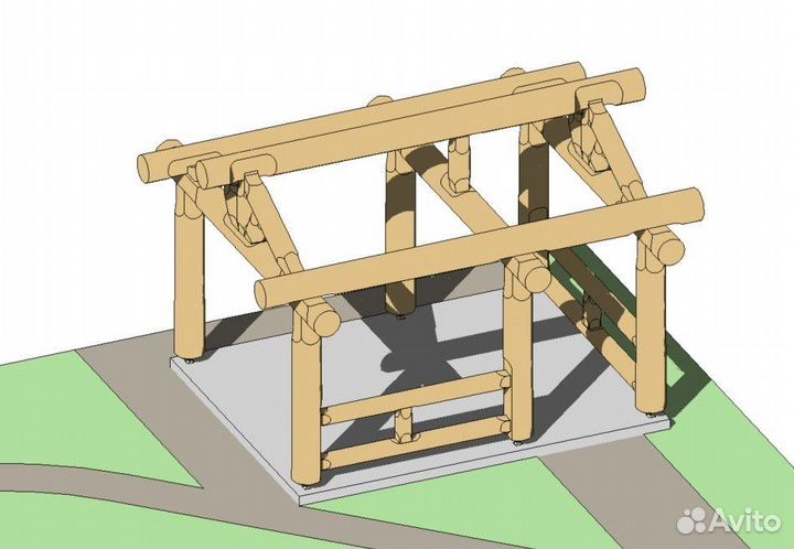 Сруб беседки пост бим