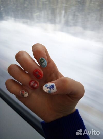 Наклейки для ногтей на воде, маникюр