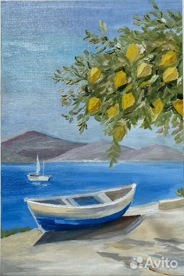 Картина маслом пейзаж море