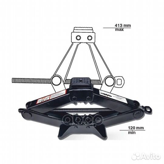 Домкрат ромбический 2т, 120-413мм AVS JA2000R A