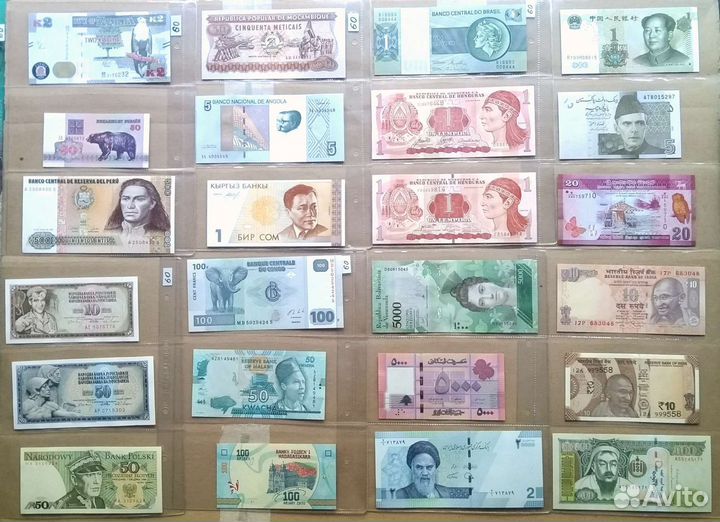 Иностранные банкноты, боны мира, купюры, деньги