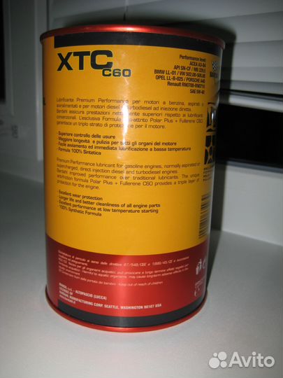 Моторное моторное синтетическое XTC C60 5W40