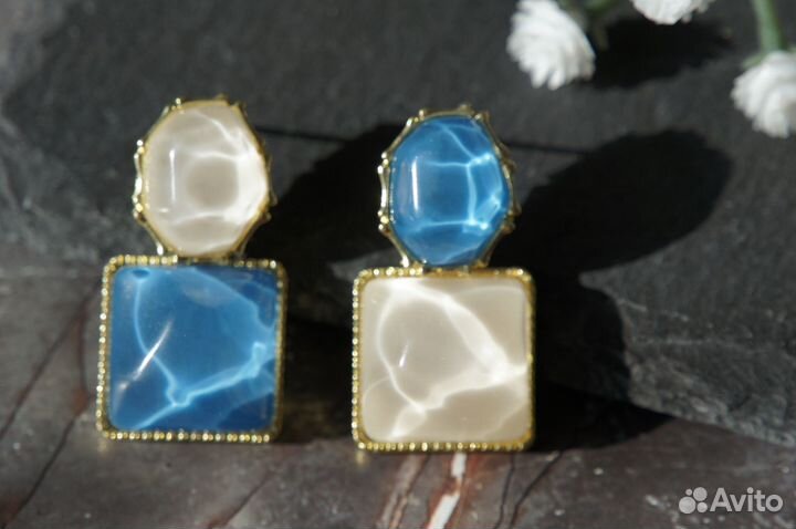 Серьги Душа океана Асимметричные новые