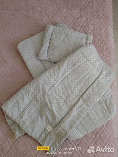 Комплект в коляску подушка матрас одеяло