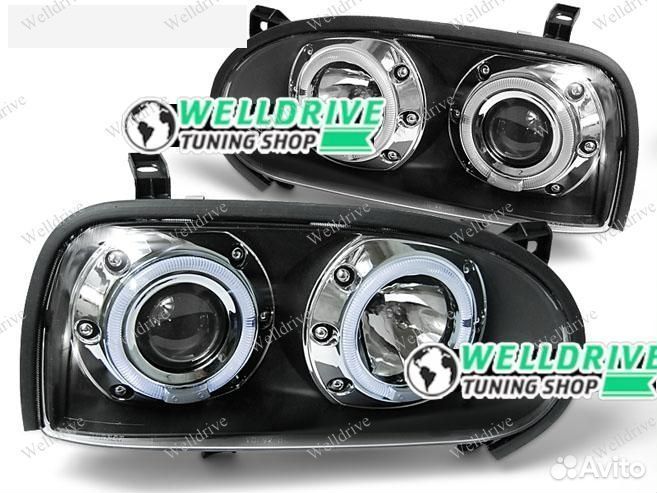 Фары VW Golf 3 H1/H1 AE галоген черные тюнинг