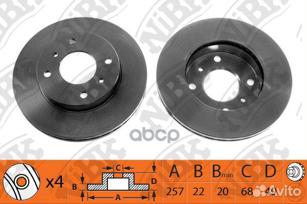 Диск тормозной передний NiBK RN1039 Япония 1/1