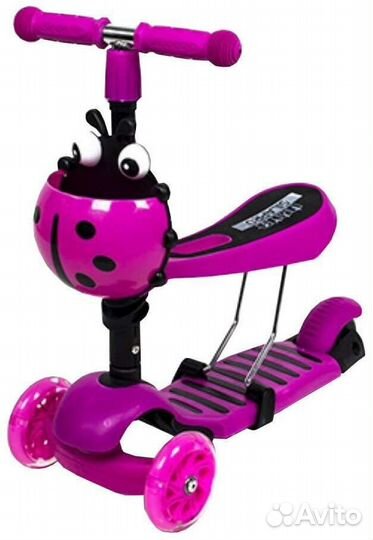 Беговел-самокат новый розовый