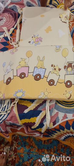 Детское постельное белье + 2 мягких бортика
