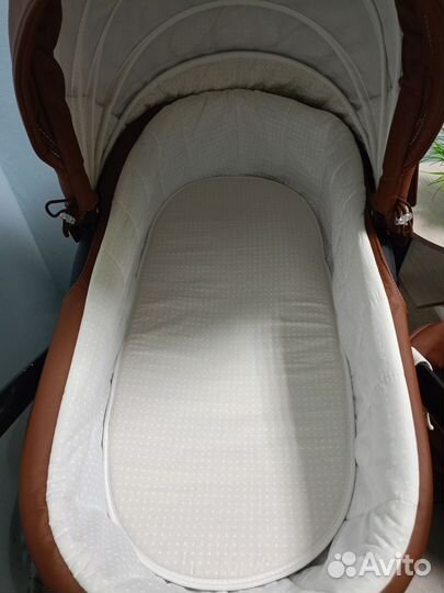 Коляска 3 в 1 коричневая эко кожа