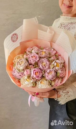 Цветы из зефира. Сладкие букеты