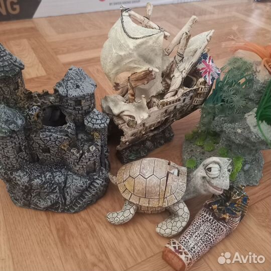 Декорации для аквариума корабль замок грот