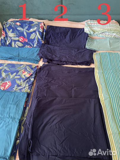 3 комплекта семейного постельного белья