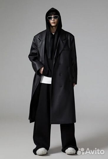 Кожаный плащ оверсайз opium Rick Owens style