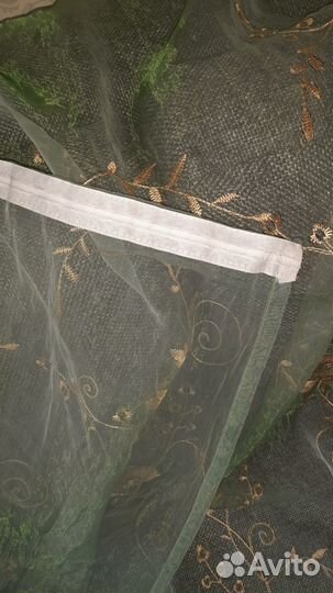 Тюль (белая с рисунком, зелёная, бежевая, белая)