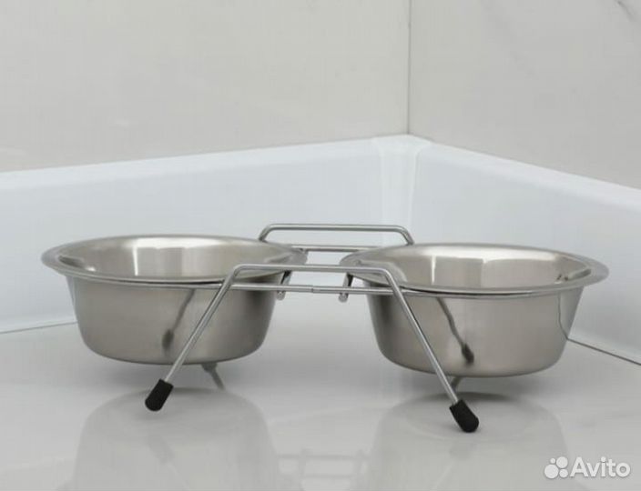 Набор 2 мисок на подставке