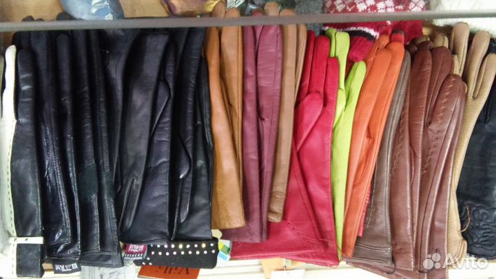 Перчатки женские кож