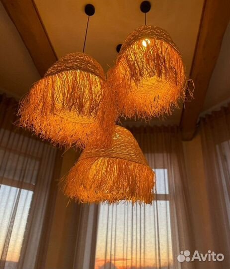 Плетеный абажур