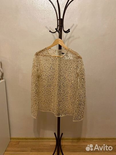 Лонгслив с декоративными бусинами Zarina