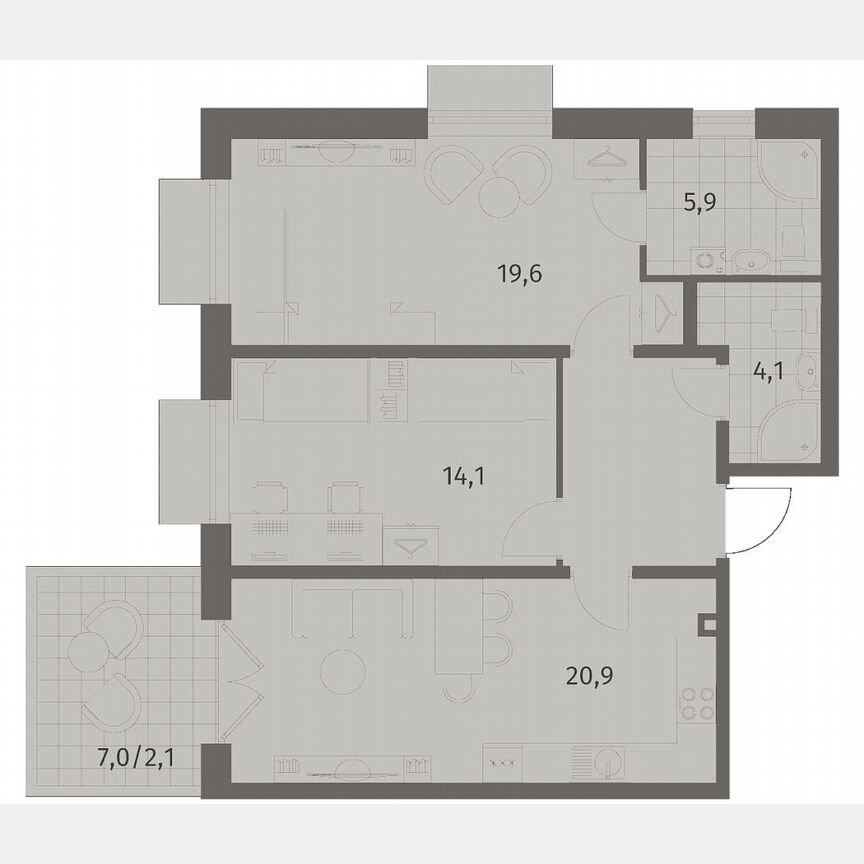 2-к. квартира, 71,5 м², 1/8 эт.