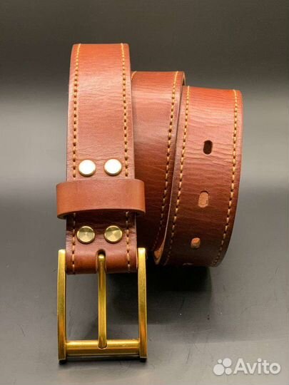 Мужской кожаный ремень ручной работы