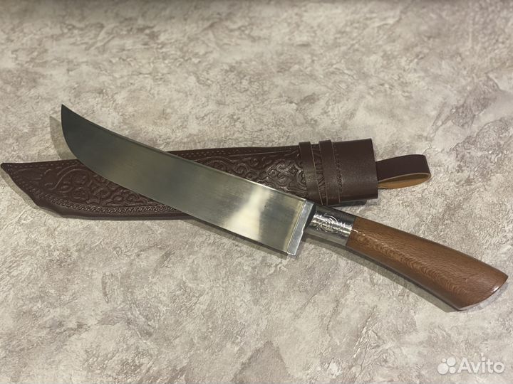 Пчак средний ручка дерево, гарда мельхор, шх-15, л