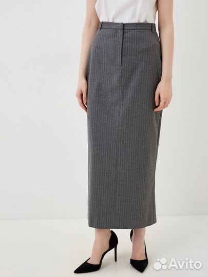 Юбка миди серая