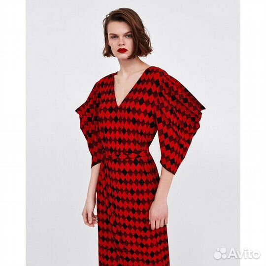 Zara (S) красное длинное платье макси (новое)