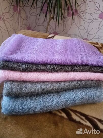 Пуховый платок шаль ручная работа