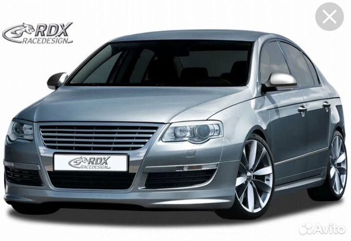 Накладка на передний бампер volkswagen passat b6