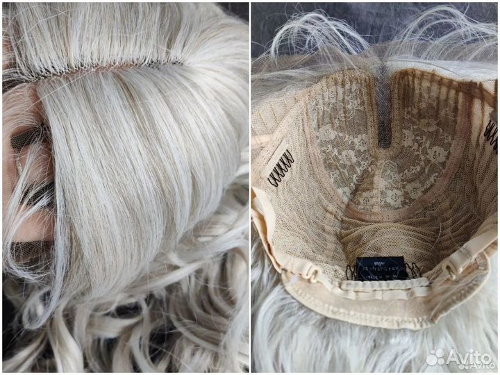 Парик платиновый блонд на сетке