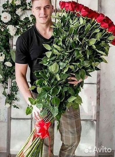 Длинные высокие розы 110 150 160 180 200 см