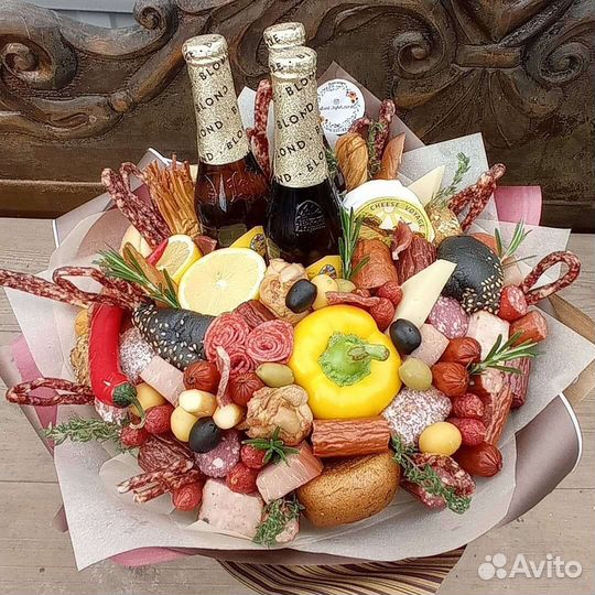 Съедобные букеты из колбас, морепродуктов