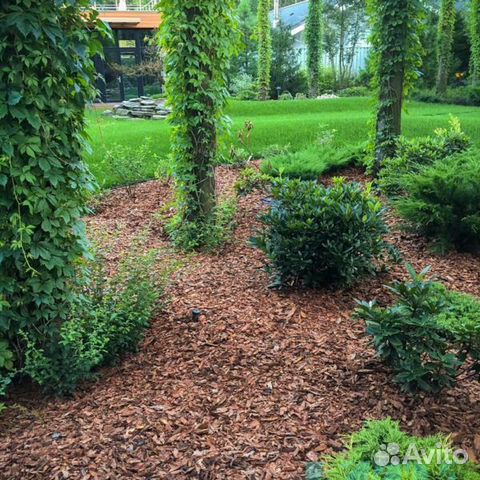 Кора лиственницы мульча и крупная фракция