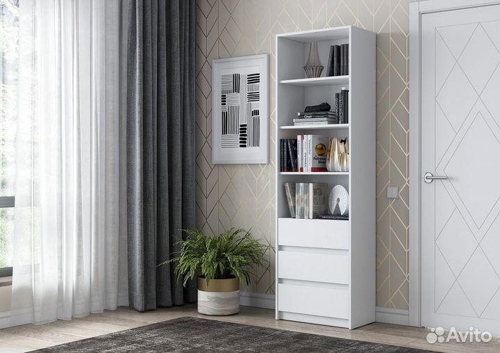 Стол письменный и стеллаж Айден белый