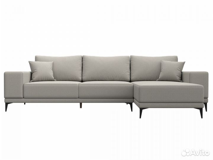 Диван угловой Льюес правый, рогожка, амур бежевый