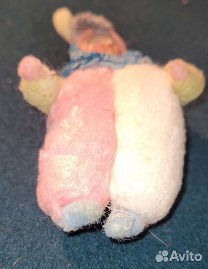 Ватная елочная игрушка. Ребенок в костюме клоуна