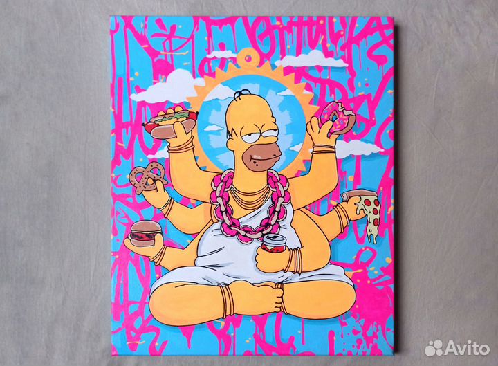 Картина маслом на холсте Гомер Симпсон
