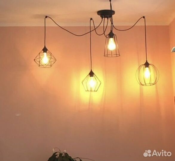 Светильник подвесной + светодиодные лампы эдисона