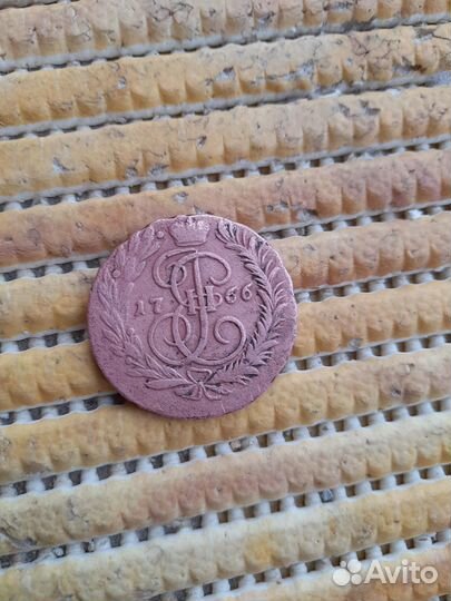 Монета 2 копейки 1766 Г.екатерина II