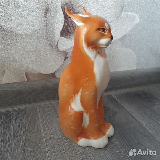 Статуэтка фарфор рысь лфз СССР