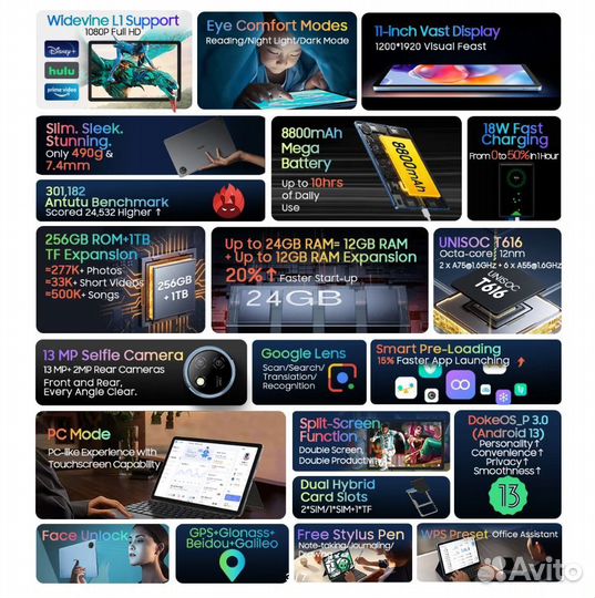 Blackview Oscal Pad 18 8+8\256Гб