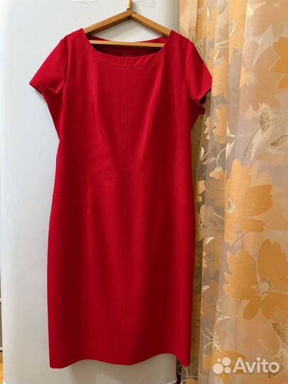 Платье футляр красное 50 р-р