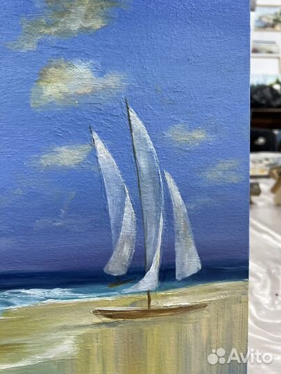 Картина маслом на холсте пейзаж море