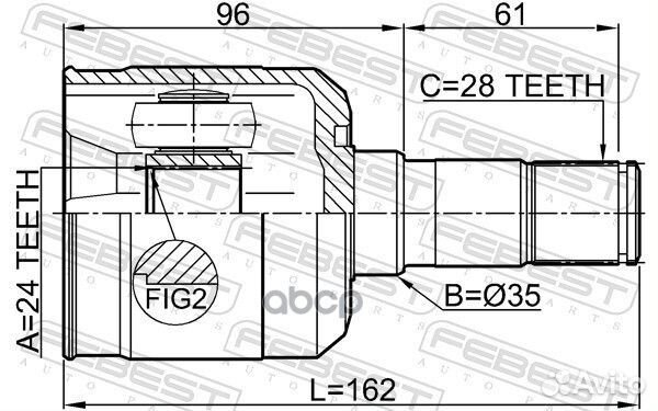 Шрус внутренний левый 24x35x28 0511M323FLH Febest