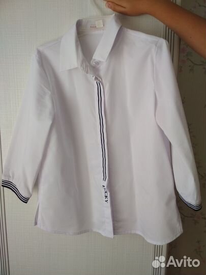 Блузка белая школьная размер 140
